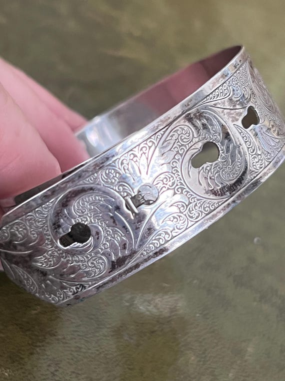 stunning solid silver stamped Charles Horner buck… - image 3