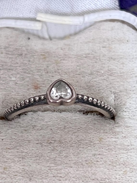 solid silver Pandora ring size O - image 1