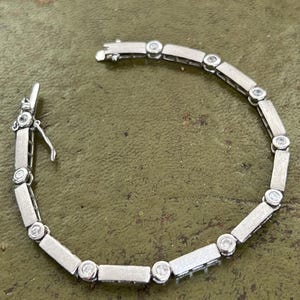 Bracelet Jonc En Argent Massif 850‰ Style Victorien émaillé Noir - Art Nouveau, Occasion