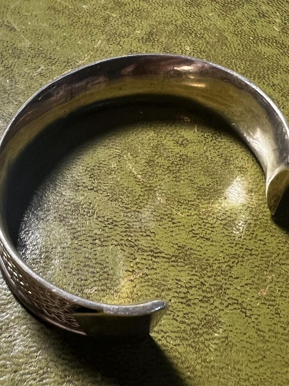 superb solid silver adjustable bangle 1 cm - image 2