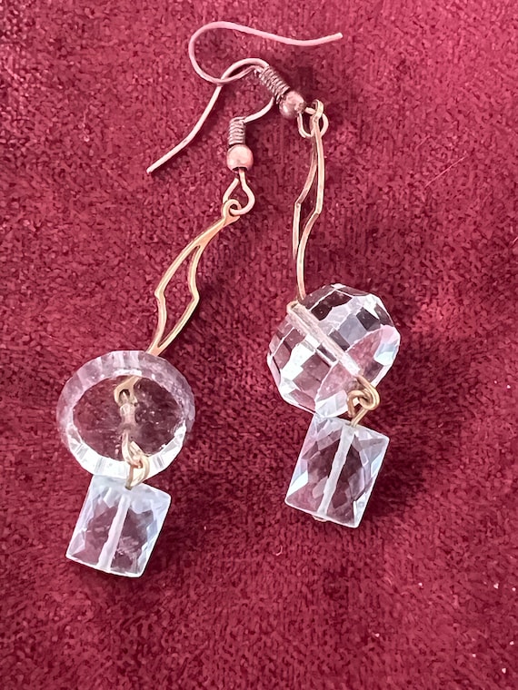 solid silver gilt crystal earrings - image 2