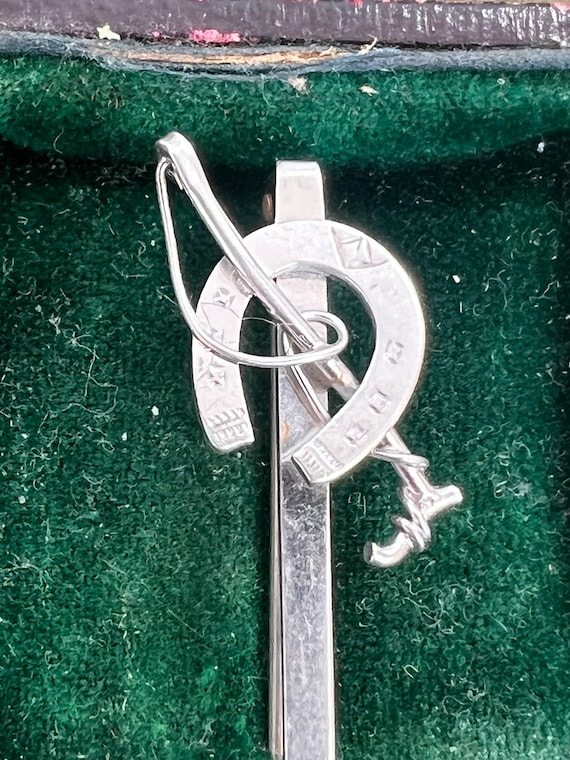 stunning solid silver Victorian riding themed pin - image 1