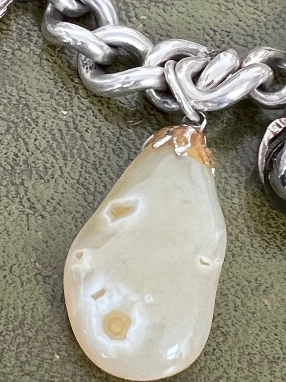 stunning Victorian solid silver charm bracelet wi… - image 4