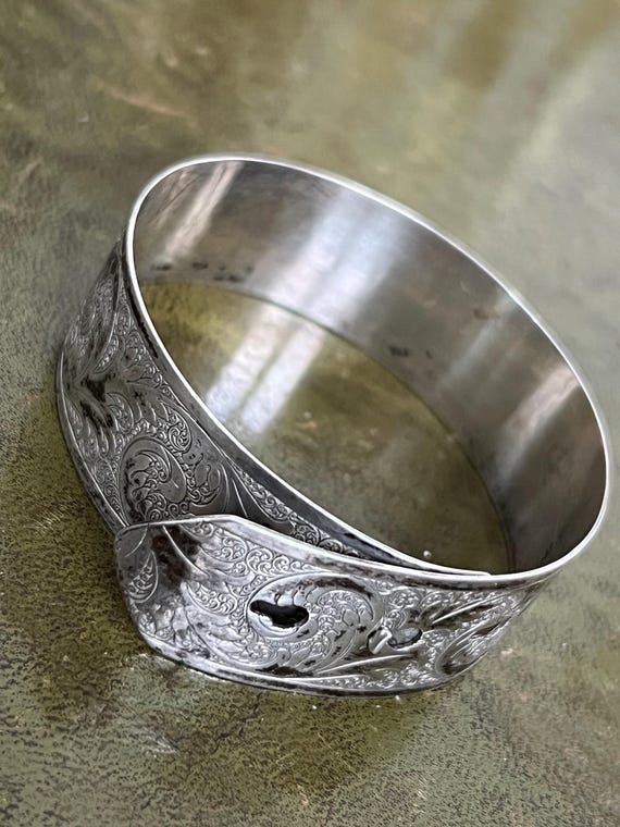 stunning solid silver stamped Charles Horner buck… - image 2