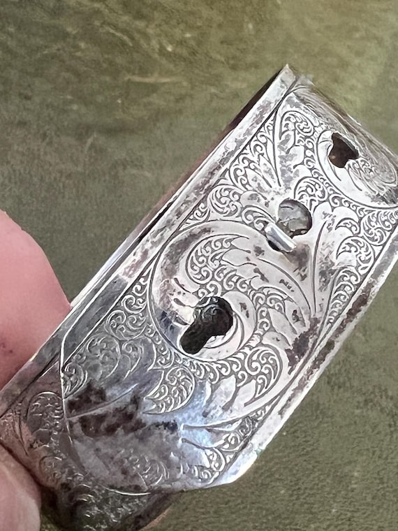 stunning solid silver stamped Charles Horner buck… - image 5