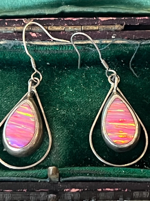 pretty solid silver drop earrings - image 1