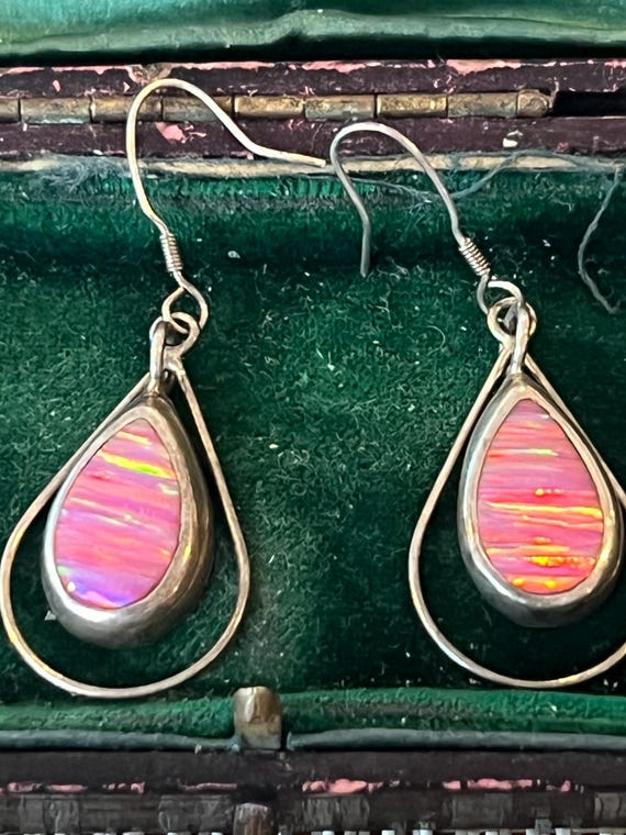 pretty solid silver drop earrings - image 2