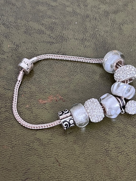 solid silver and crystal Rhonda Sutton charm brac… - image 2