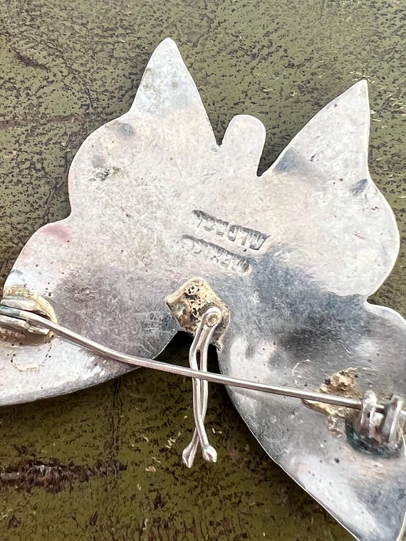 solid silver and abalone shell brooch - image 3