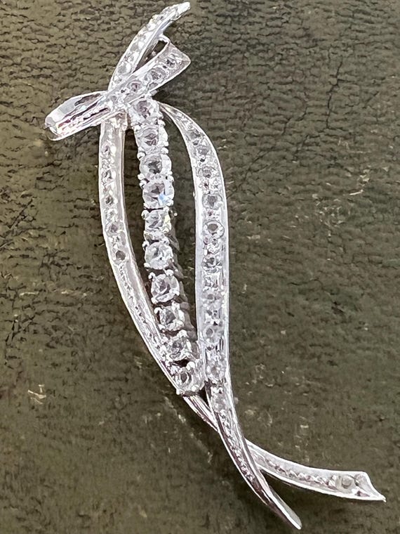 stunning solid silver glass brooch - image 2