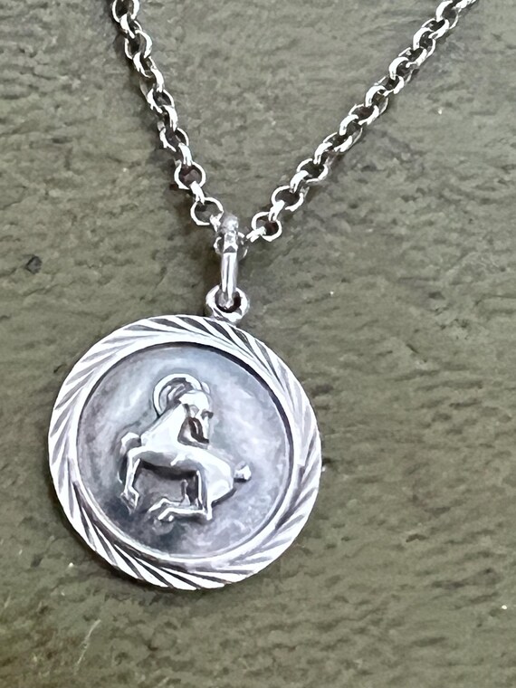 pretty solid silver zodiac pendant - image 3