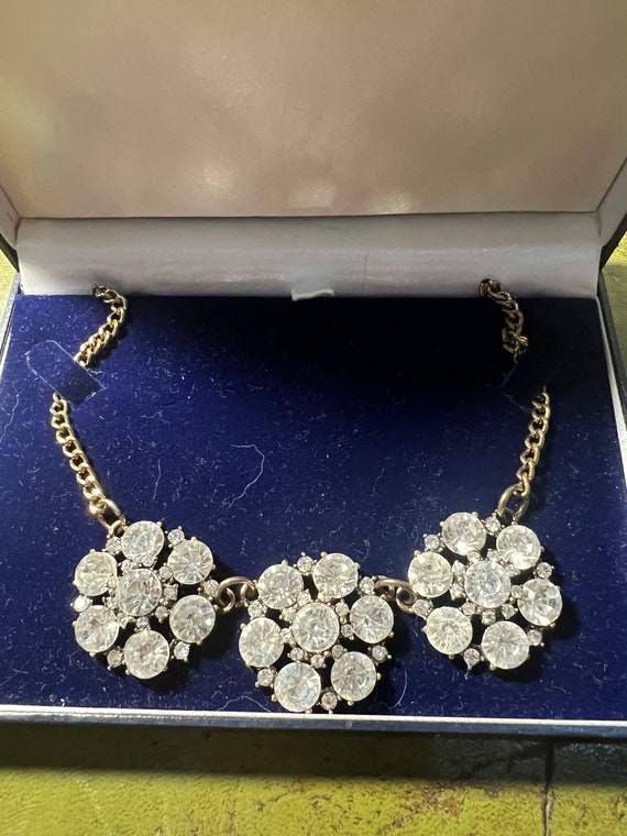 stunning metal and diamanté necklace