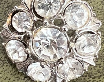 Broche Style Victorien Ovale Noir & Blanc - Résine Avec Strass - Mikey London - Neuve Avec étiquette