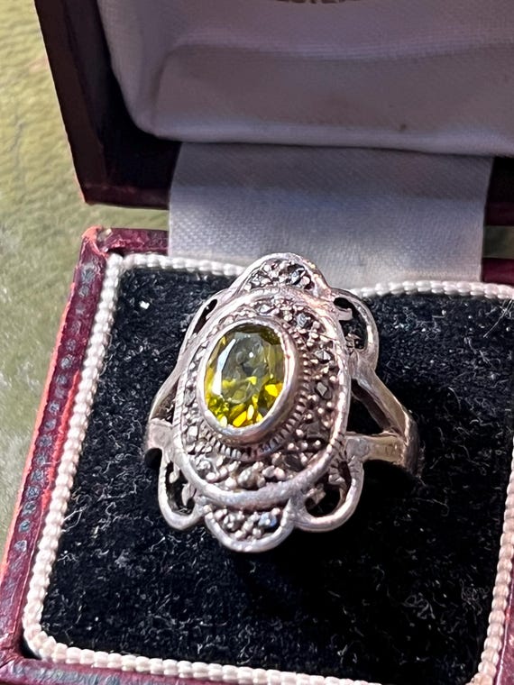 SOLD JAYNEY solid silver peridot ring size O - image 1