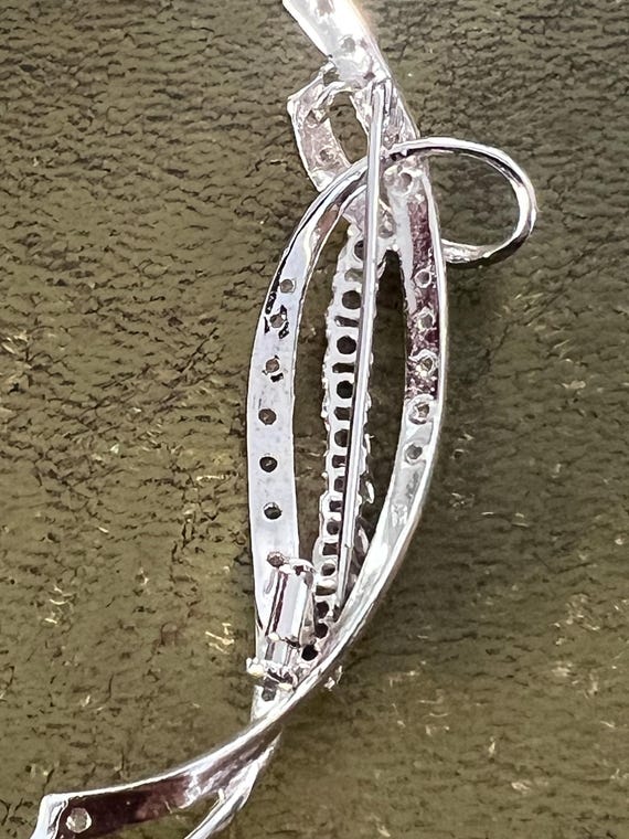 stunning solid silver glass brooch - image 3