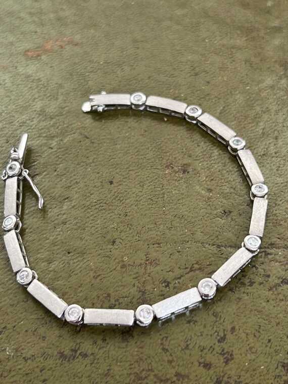 solid silver and glass bracelet - image 2