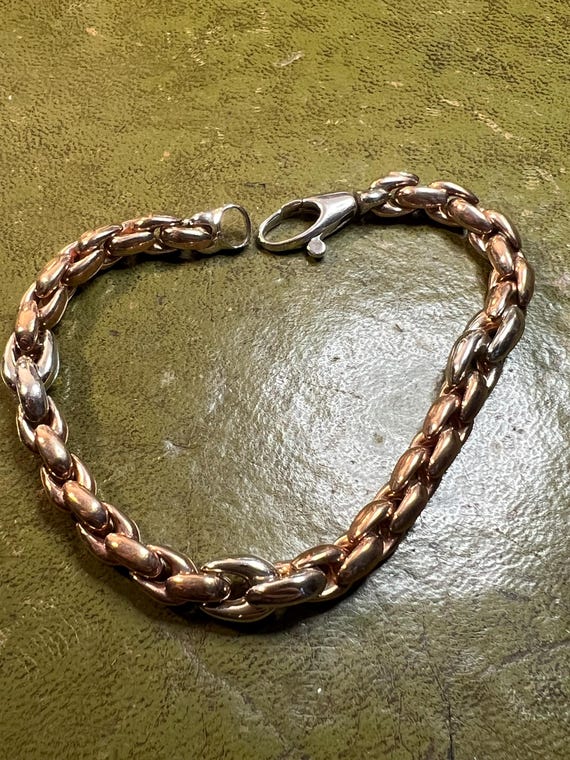 pretty solid silver gilt bracelet - image 2