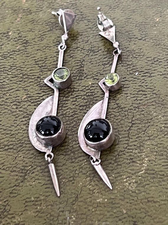 stunning solid silver agate earrings - image 1