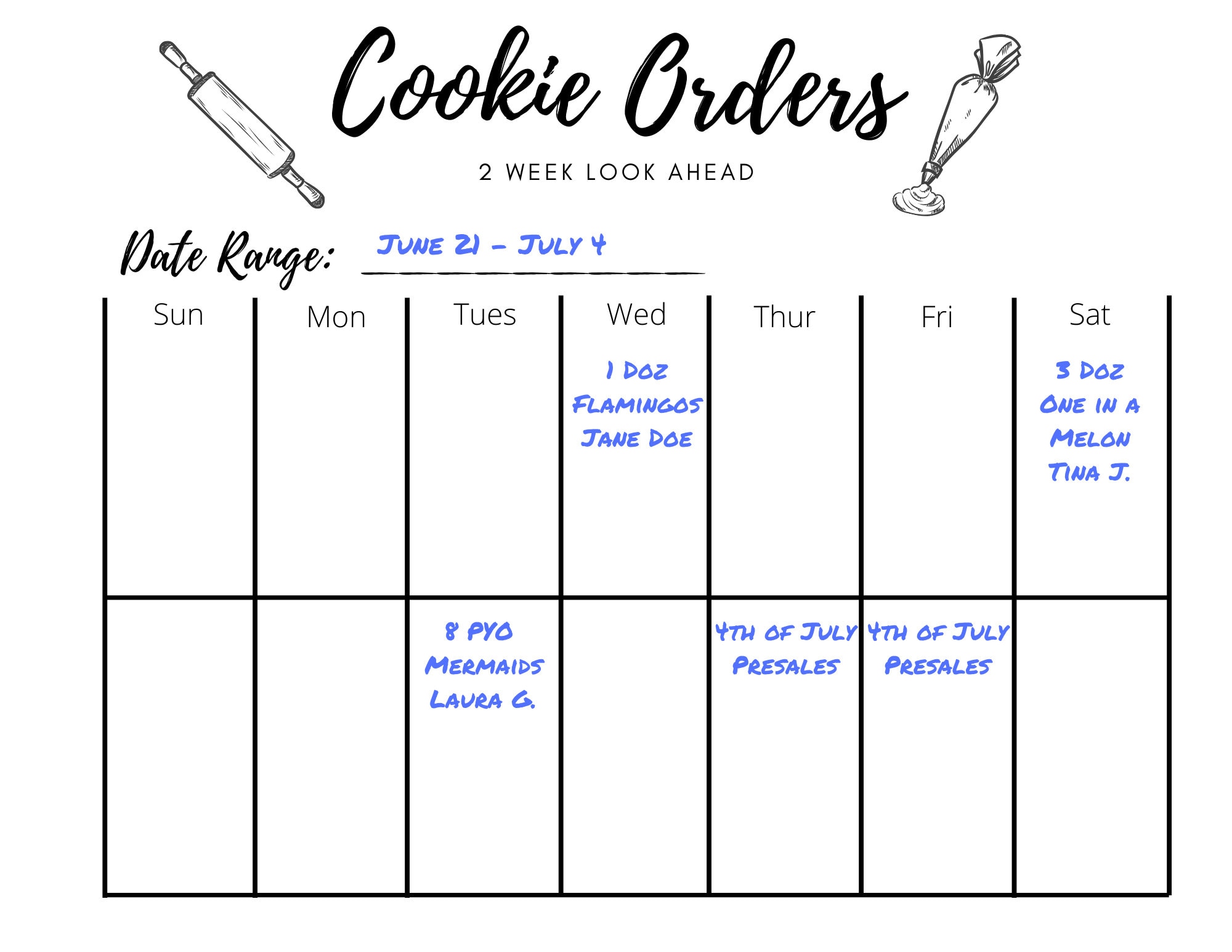 COOKIE PLANNER BUNDLE Printable Cookie Order Tracker Etsy New Zealand