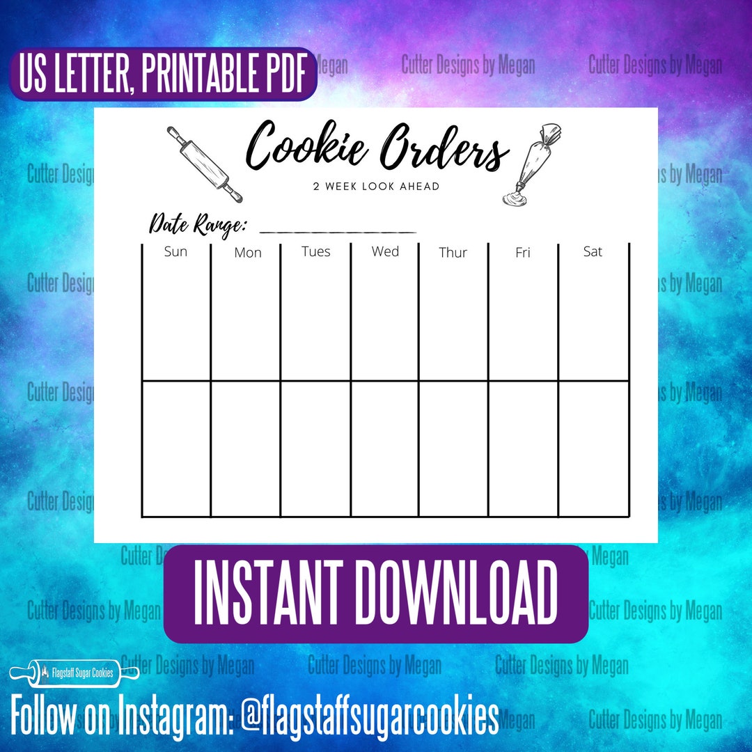 COOKIE PLANNER Printable Cookie Order Tracker Planner Etsy
