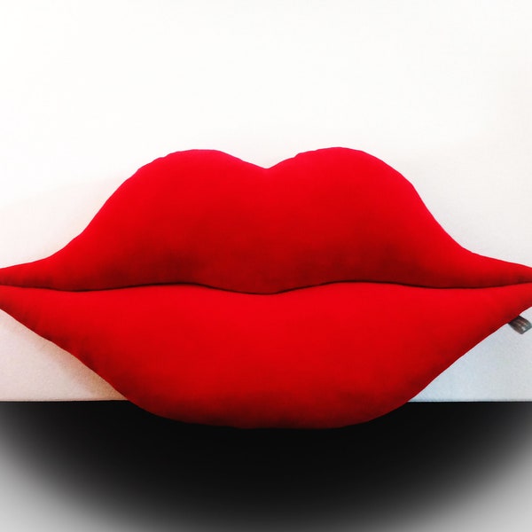 Lippen Kissen, Oversize Mund Kissen, handgemachte Kuss Kissen, Dekor Lippen, Lippenkissen, Mund, Wohndekoration, handmade, Rot