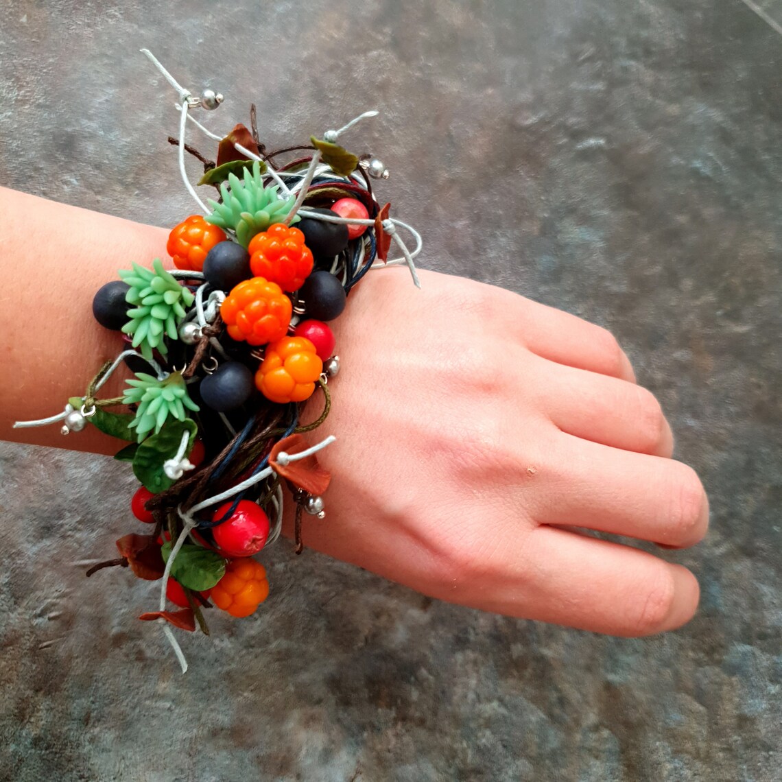 Nature jewelry for women Berry bracelet Nature bracelet Etsy