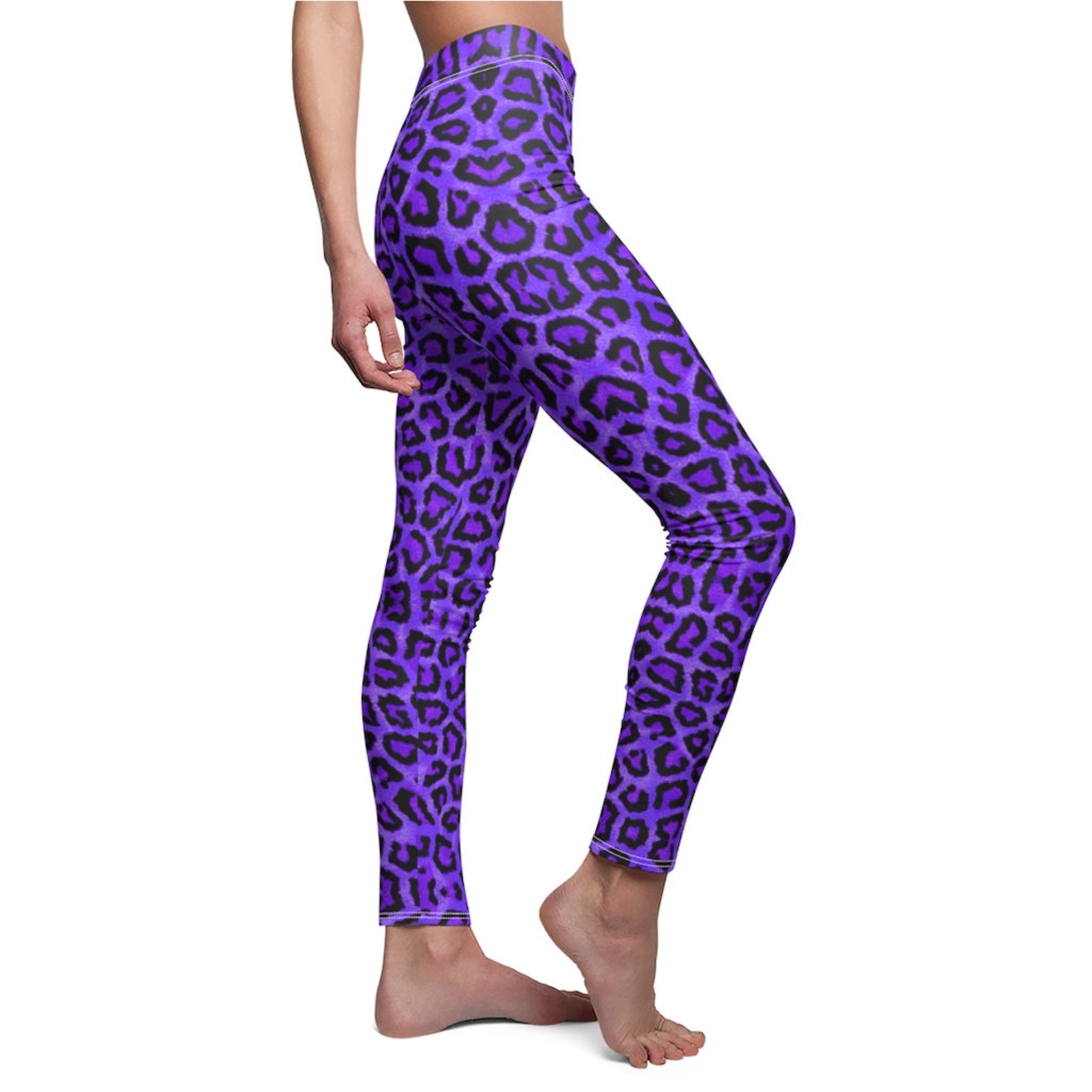 Purple Leopard Leggings for Women Etsy UK