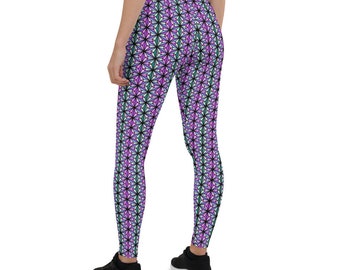 3D Abstract Pattern Leggings for Women, Abstract Design Yoga Pants, Abstract Leggings for Women