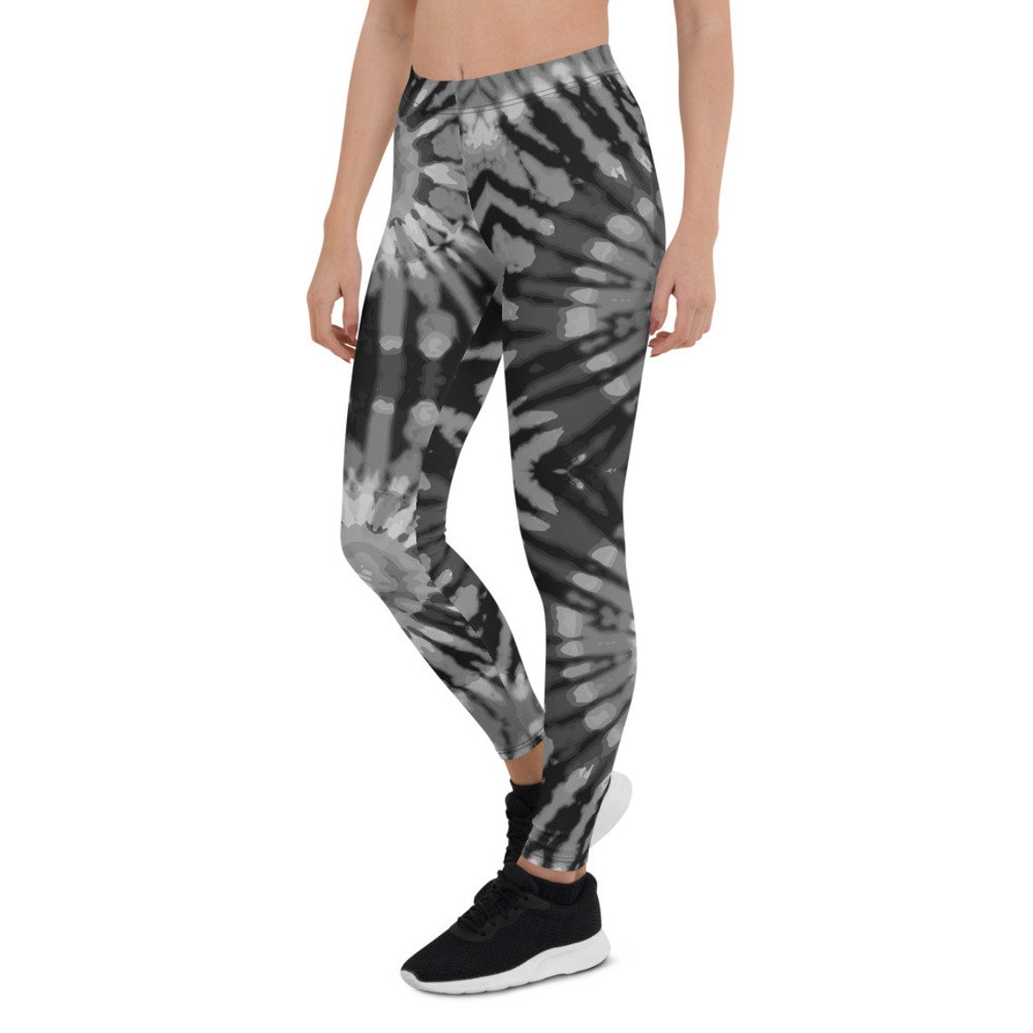 Tiedye Leggings for Women. Tie Dye Leggings Black and Gray Etsy UK