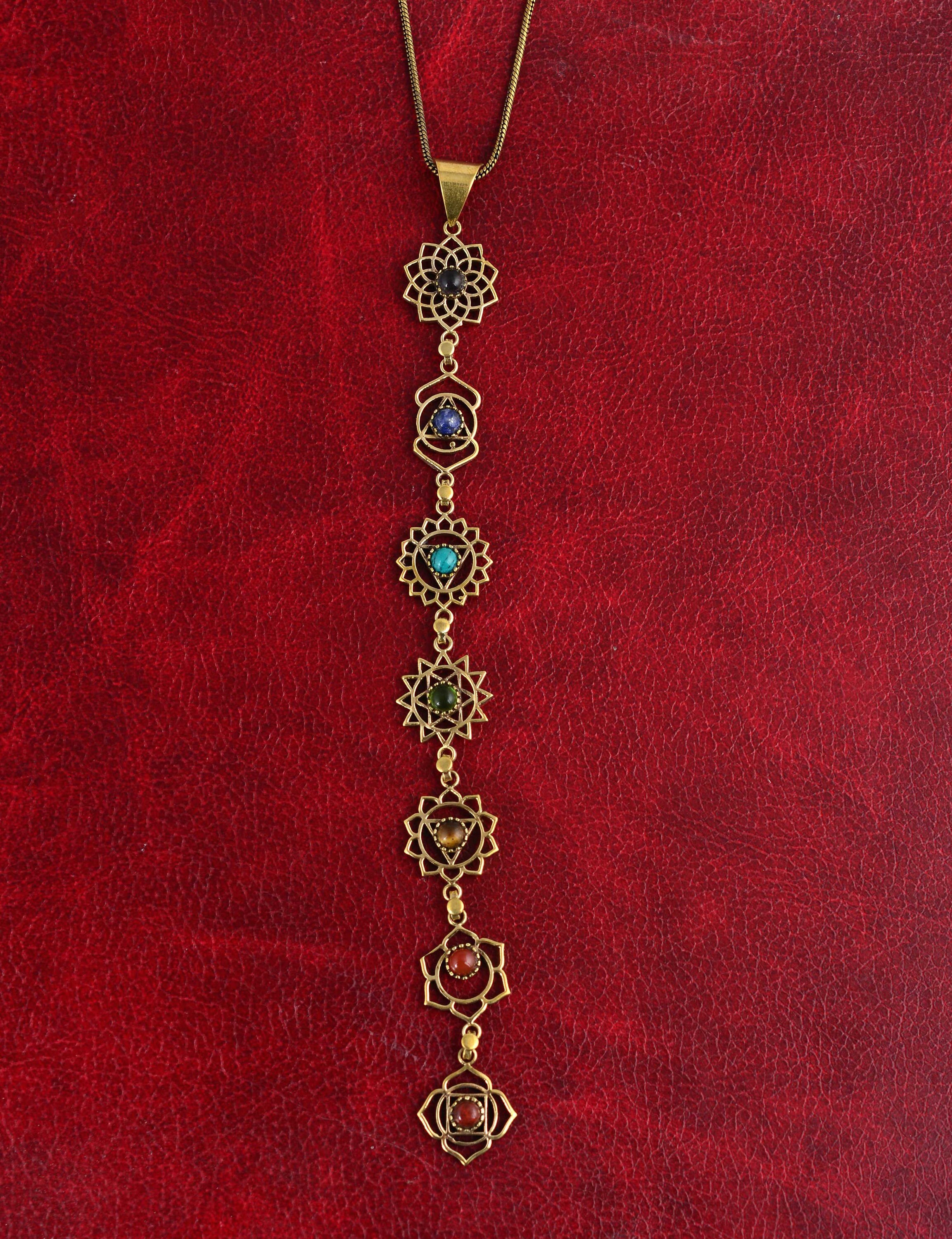 Pendentif arbre de vie sept chakras - Lune magique