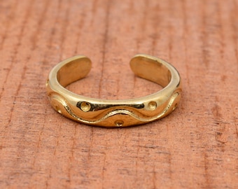Dunne band teen ring, stapel ring, teen ring voor vrouwen, gouden teen ringen, verstelbare teen ring, midi ring, minimalistische ring
