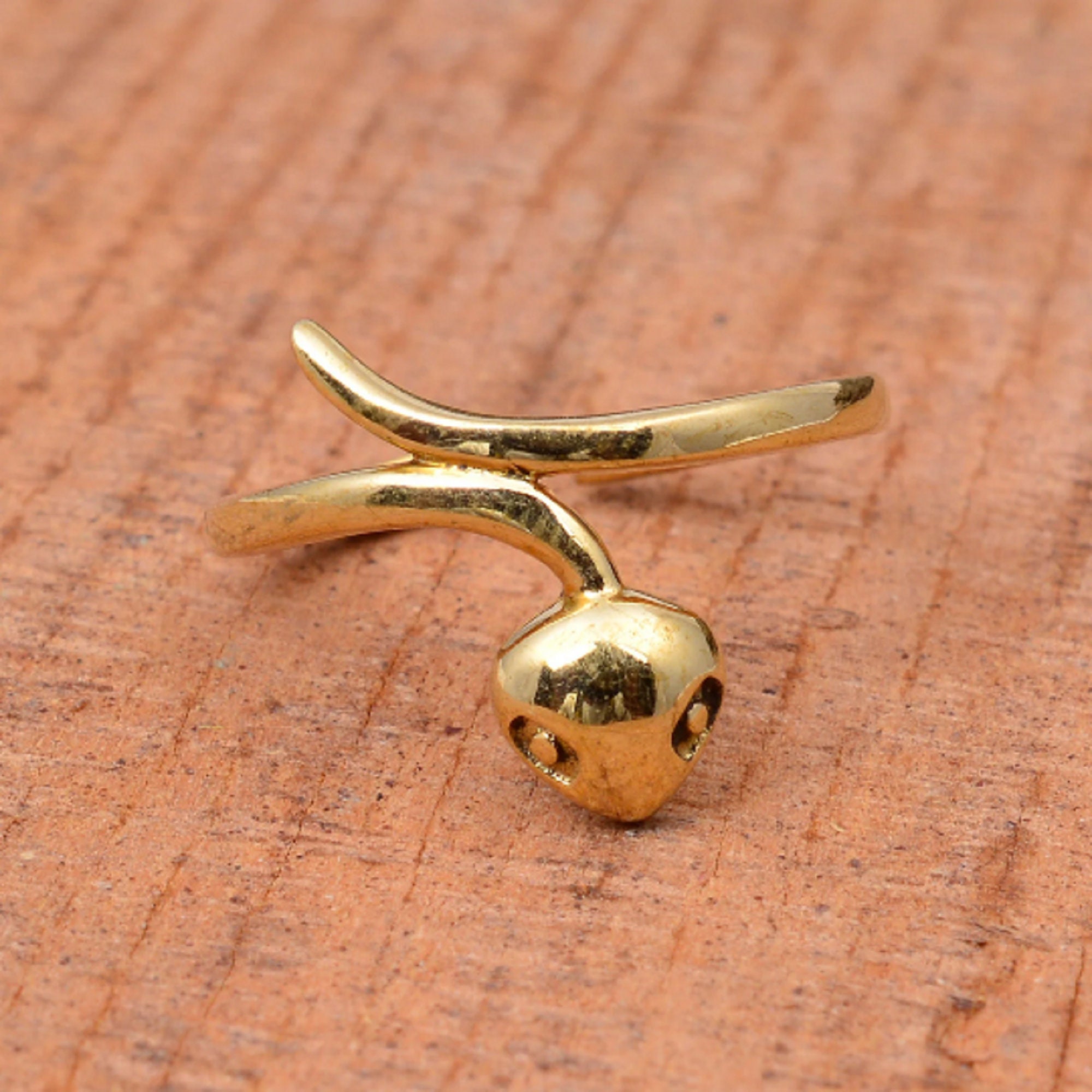 真鍮製スネークリング｜調節可能なサーペントラップ、ボヘミアン