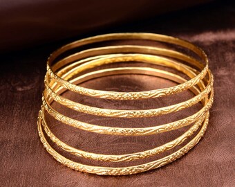 Brass Gold Polished Bangles, Gold stacking bangles , Women Bangle ,gift for women, Set of 4 bangle Size:- Available in different sizes