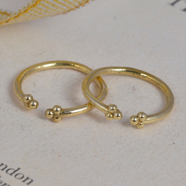 Paar gouden teenringen voor vrouwen, open teenring, verstelbare teenring, minimalistische ring, Midi-ring, bandteenring, kralenteenring, dotring