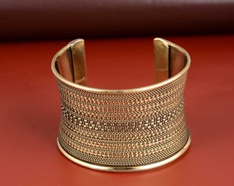 Goldarmband, Goldmanschette Armband, Manschettenarmband, breites Armband, Goldmanschette, Goldarmreif, Manschette aus Messing, weites Armband, Armreifen