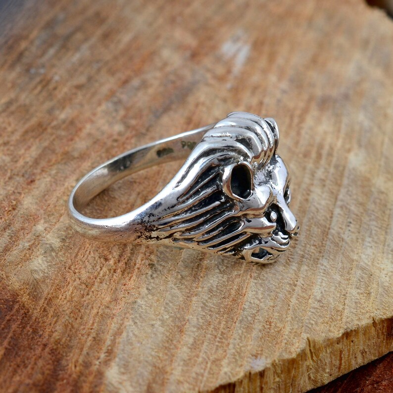 handmade ring husband gift ring 925 Sterling Silver lion ring best gift ring signet ring valentine ring unisex ring lion face ring