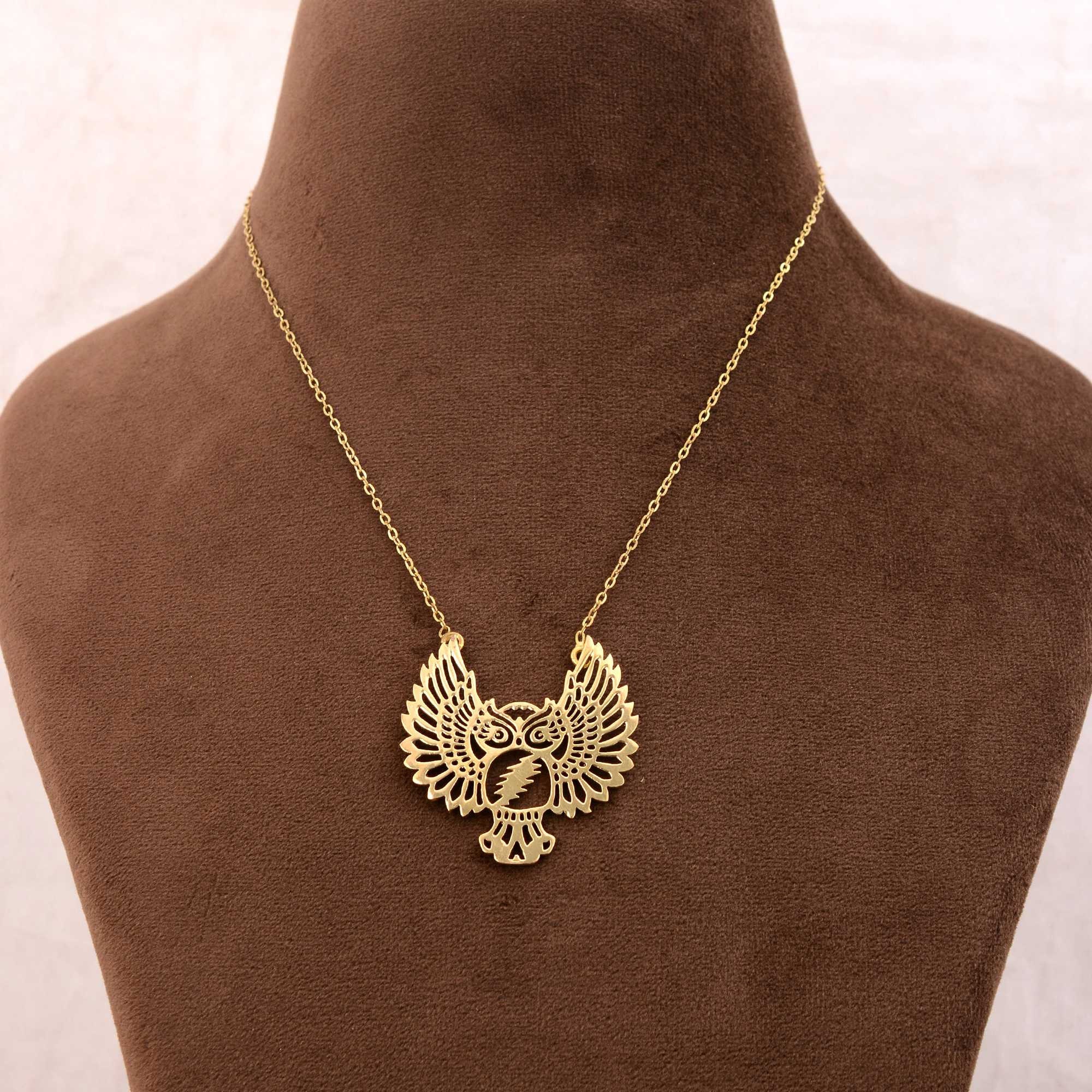 Owl Necklace- Gold Owl Necklace for Women- Gift For Animal Lovers, Bird Necklace, Owl Jewelry, State