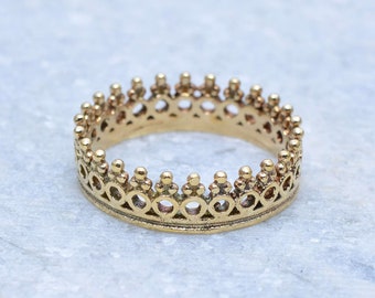 Crown Ring, Gold Ring. Band Ring, Dainty Ring, Crown Ring For Girls, Tiara Ring, Promise Ring, Statement Ring, Handmade Ring, Crown Ring