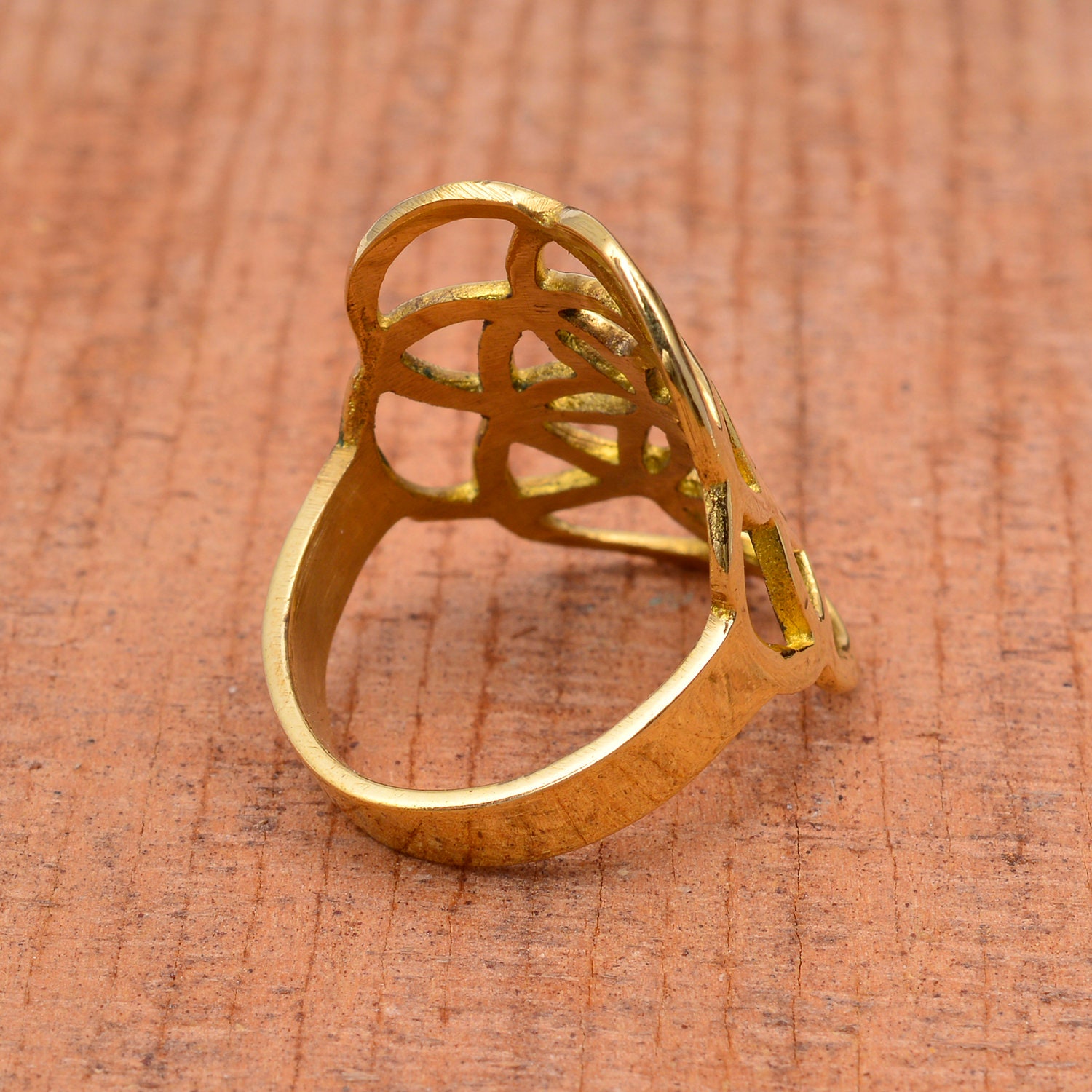 Flower of Life Ring 18k Gold Ring Sacred Geometry Ring Seed - Etsy
