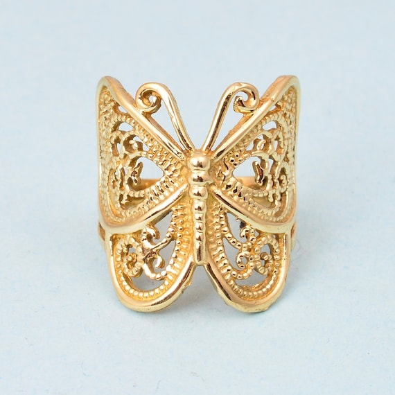 Filigree butterfly ring deals