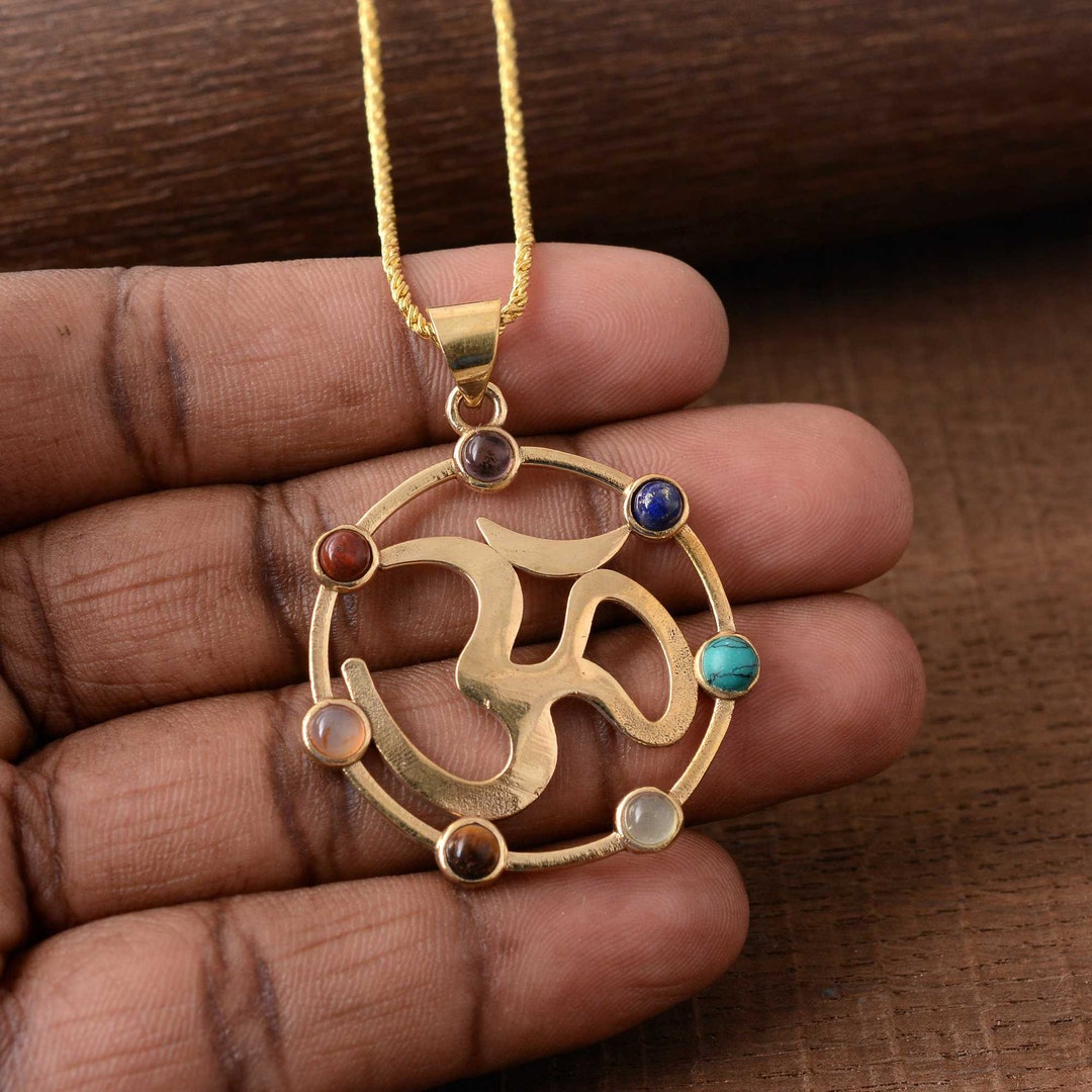 Seven Chakra, Om Chakra Pendant, Balancing Chakra Jewelry, Meditation ...