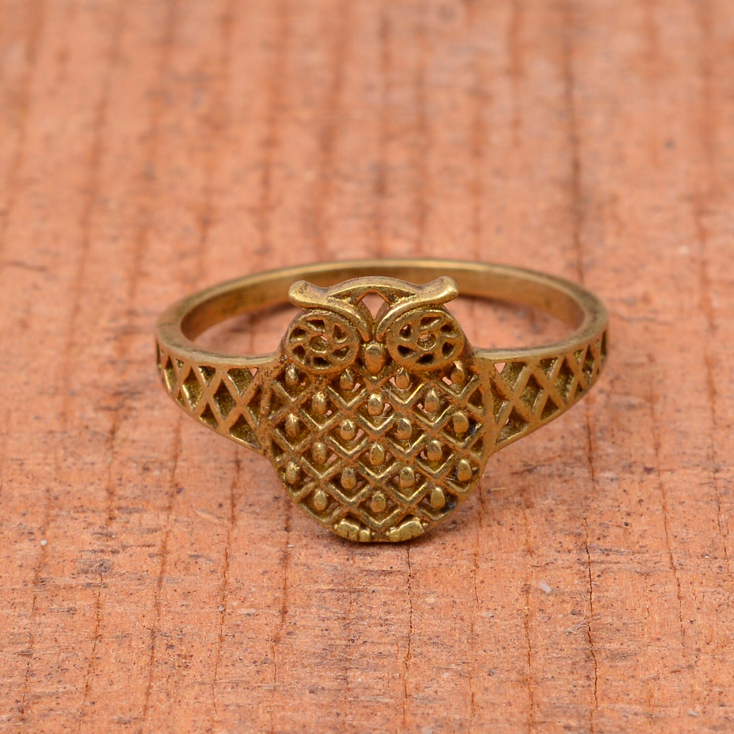 Vintage Eule Ring Gold Messing Ring Vogel Eule unisex Ring | Etsy