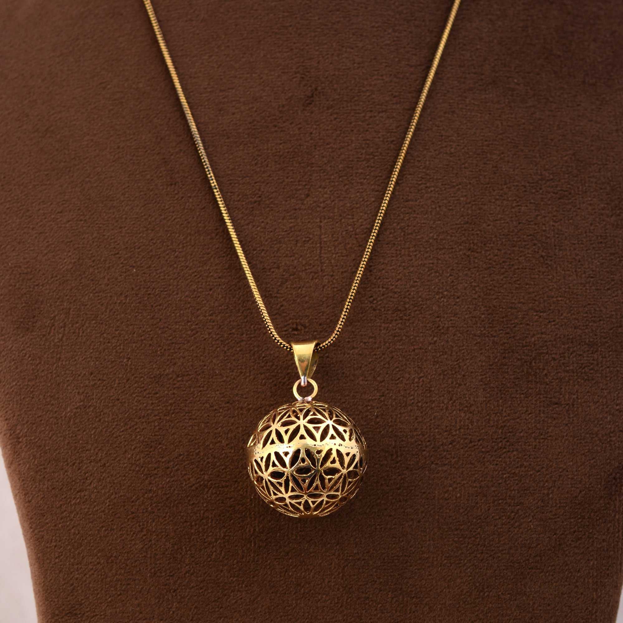 Gold harmony ball necklace sale