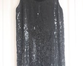 Groovy black sequin go-go mini dress