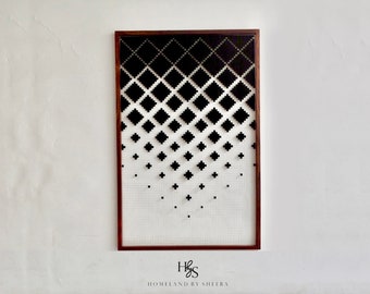 ROYAAL - Handmade fiber art - Textile contemporary modern geometric pattern wall hanging - Fiber art weaving panels - Housewarming gift