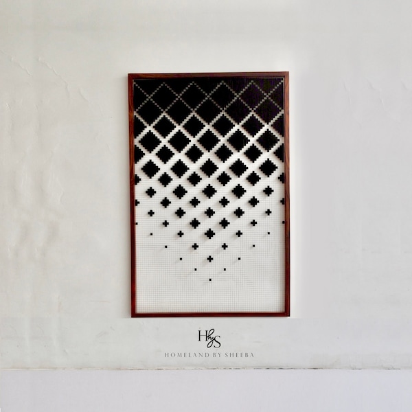 ROYAAL - Handmade fiber art - Textile contemporary modern geometric pattern wall hanging - Fiber art weaving panels - Housewarming gift