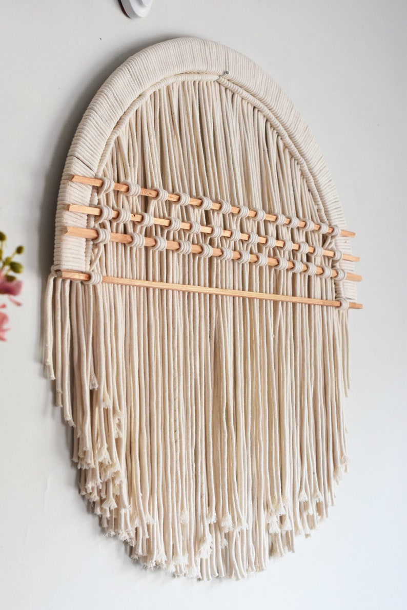 Round macrame wall Hanging Macrame wall art Rope art Etsy