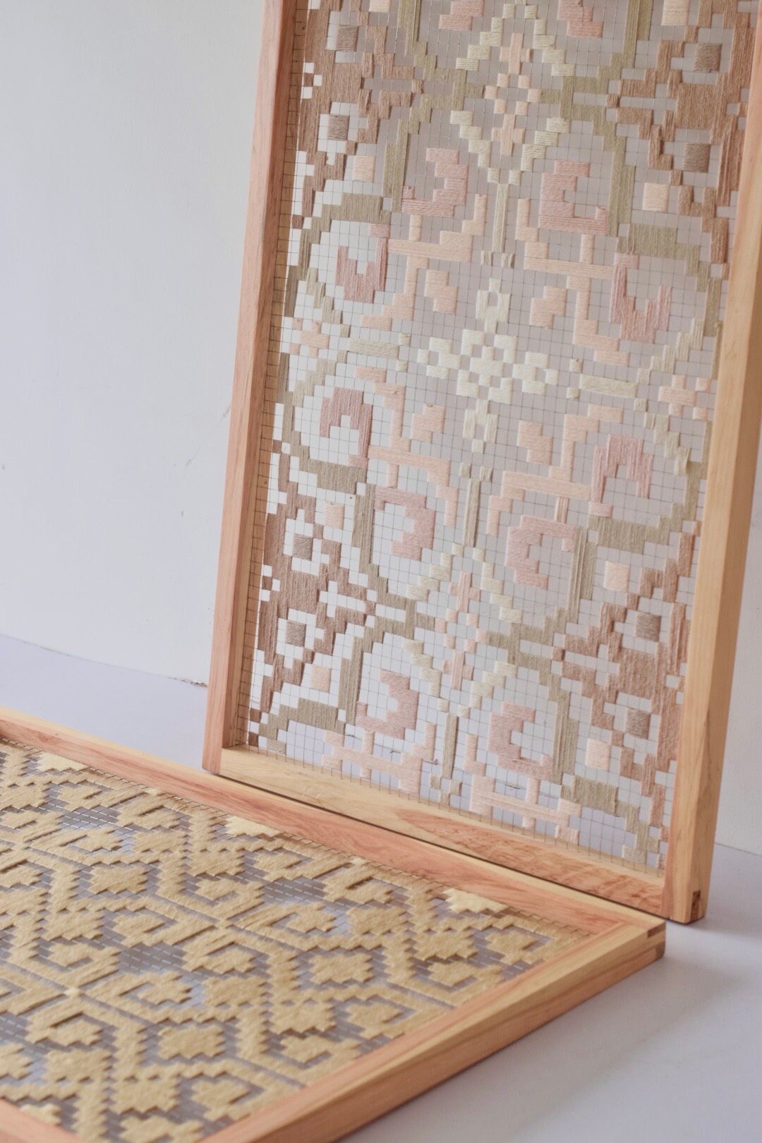 Image showcasing Textile Woven Wall Hanging Modern Geometric Textile Wall Art Wall Art ...