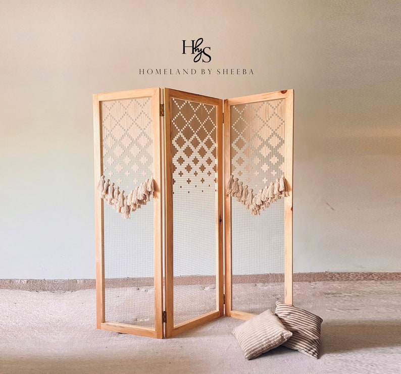 Hand Woven Textile Art Room Divider Screens See Through Etsy
