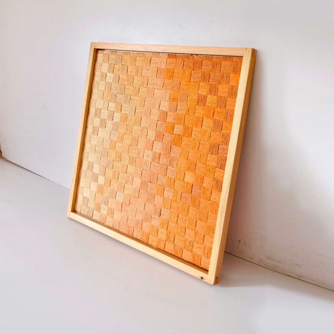 Modern Fiber Art Woven Wall Hanging Geometric Textile Wool Fiber Wall